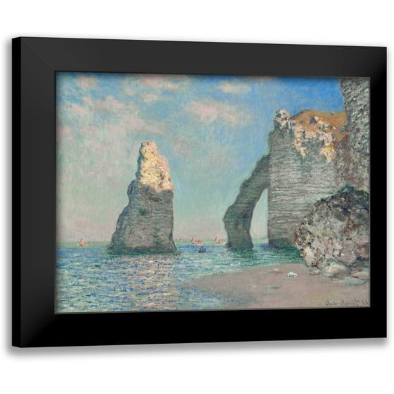 Monet, Claude 18x14 Black Modern Framed Museum Art Print Titled - The Cliffs at Etretat
