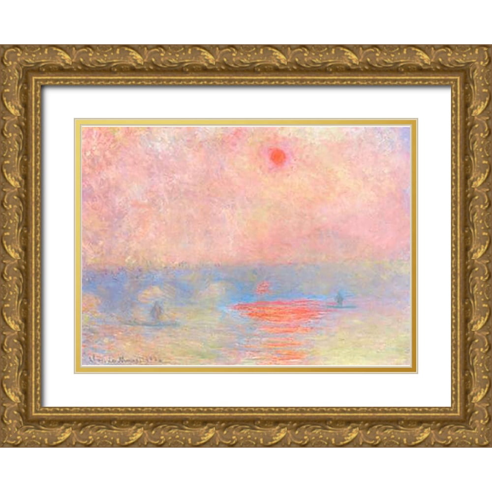 Monet, Claude 18x14 Gold Ornate Wood Framed with Double Matting