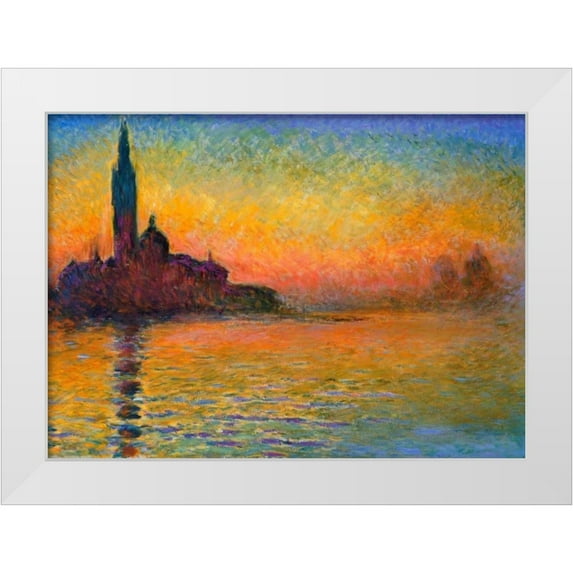 Monet, Claude 18x14 White Modern Wood Framed Museum Art Print Titled - Twilight Venice