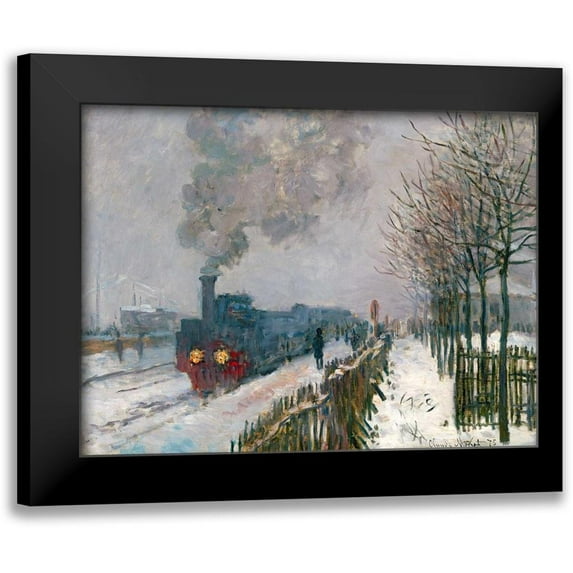 Monet, Claude 18x15 Black Modern Framed Museum Art Print Titled - Le train dans la neige