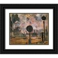 thumbnail image 1 of Monet, Claude 18x15 Black Ornate Wood Framed with Double Matting Museum Art Print Titled - La Gare St. Lazare-signal 1876, 1 of 4