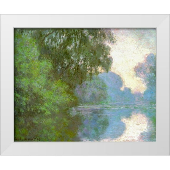 Monet, Claude 18x15 White Modern Wood Framed Museum Art Print Titled - Seine near Giverny 1896