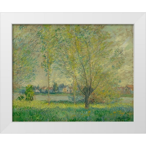 Monet, Claude 18x15 White Modern Wood Framed Museum Art Print Titled - The Willows