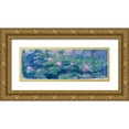 thumbnail image 1 of Monet, Claude 18x9 Gold Ornate Wood Framed with Double Matting Museum Art Print Titled - Waterlilies, 1 of 4