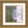 thumbnail image 1 of Monet, Claude 20x20 Gold Ornate Wood Framed with Double Matting Museum Art Print Titled - Morning on the Seine, Near Giverny, 1 of 4