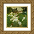 thumbnail image 1 of Monet, Claude 20x20 Gold Ornate Wood Framed with Double Matting Museum Art Print Titled - Turkeys at Montgeron 1877, 1 of 4