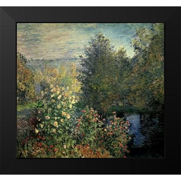 Monet, Claude 21x20 Black Modern Framed Museum Art Print Titled - Quiet Corner in the Garden of Montgeron