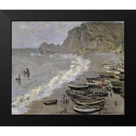 Monet, Claude 23x20 Black Modern Framed Museum Art Print Titled - Etretat