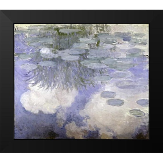 Monet, Claude 23x20 Black Modern Framed Museum Art Print Titled - Water Lilies - Nymphaeas III