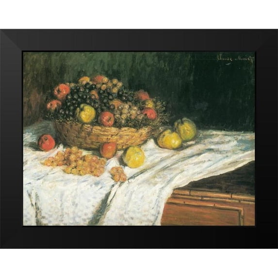 Monet, Claude 24x19 Black Modern Framed Museum Art Print Titled - Apples and Grapes 1879