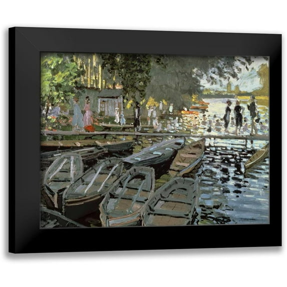 Monet, Claude 24x19 Black Modern Framed Museum Art Print Titled - Bathers at La Grenouillere (detail)