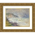 thumbnail image 1 of Monet, Claude 24x19 Gold Ornate Wood Framed with Double Matting Museum Art Print Titled - Heavy Sea at Pourville 1897, 1 of 4