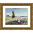 thumbnail image 1 of Monet, Claude 24x19 Gold Ornate Wood Framed with Double Matting Museum Art Print Titled - La Promenade - Argenteuil, 1875, 1 of 4