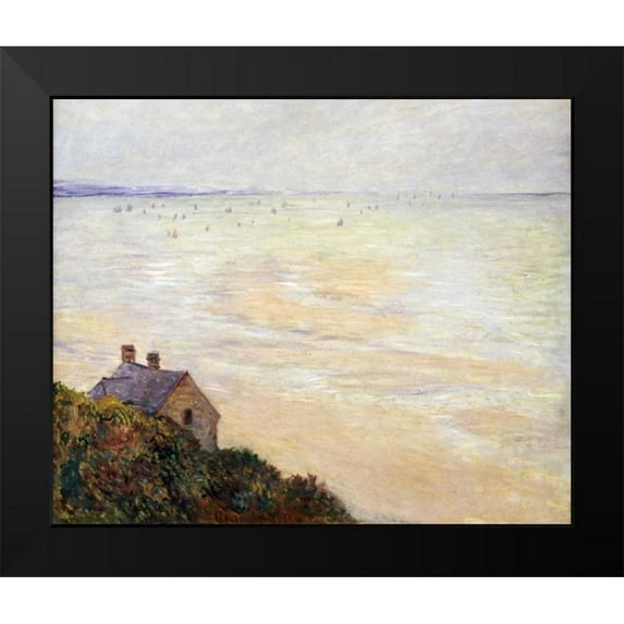 Monet, Claude 24x20 Black Modern Framed Museum Art Print Titled - The Hut at Trouville; Low Tide