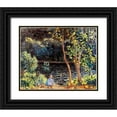thumbnail image 1 of Monet, Claude 24x20 Black Ornate Wood Framed with Double Matting Museum Art Print Titled - The Artists Floating Studio 1876, 1 of 4