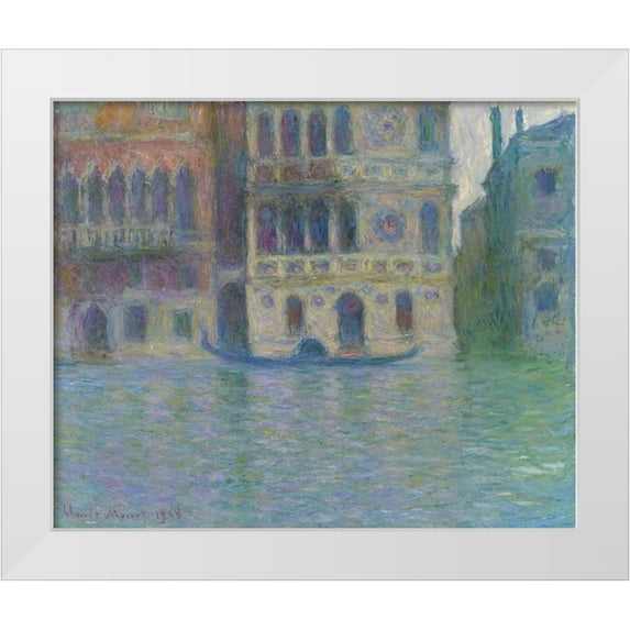 Monet, Claude 24x20 White Modern Wood Framed Museum Art Print Titled - Venice, Palazzo Dario