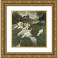 thumbnail image 1 of Monet, Claude 26x27 Gold Ornate Wood Framed with Double Matting Museum Art Print Titled - The Turkeys at the Chateau de Rottembourg, Montgeron, 1 of 4