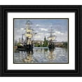 thumbnail image 1 of Monet, Claude 31x26 Black Ornate Wood Framed with Double Matting Museum Art Print Titled - The Seine At Rouen 1872, 1 of 4