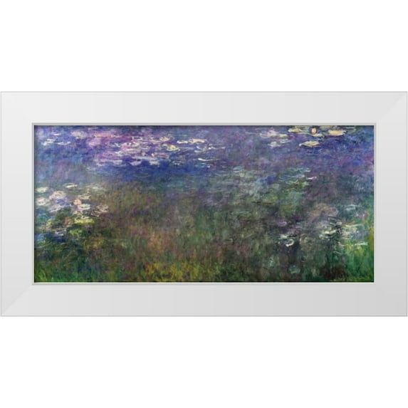 Monet, Claude 32x17 White Modern Wood Framed Museum Art Print Titled - Water Lilies 1916-20