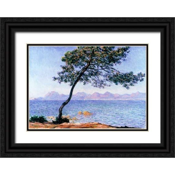 Monet, Claude 32x24 Black Ornate Wood Framed with Double Matting Museum Art Print Titled - Cap dAntibes