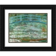 thumbnail image 1 of Monet, Claude 32x25 Black Ornate Wood Framed with Double Matting Museum Art Print Titled - Water Lily Pool, 1 of 4