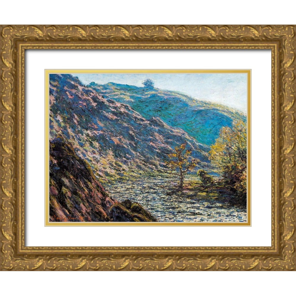 Claude 32x25 Gold Ornate Wood Framed with Double Matting Museum