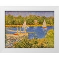 thumbnail image 1 of Monet, Claude 32x25 White Modern Wood Framed Museum Art Print Titled - Seine at Argenteuil, 1 of 4