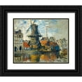 thumbnail image 1 of Monet, Claude 32x26 Black Ornate Wood Framed with Double Matting Museum Art Print Titled - The Windmill on the Onbekende Gracht-Amsterdam 1874, 1 of 4