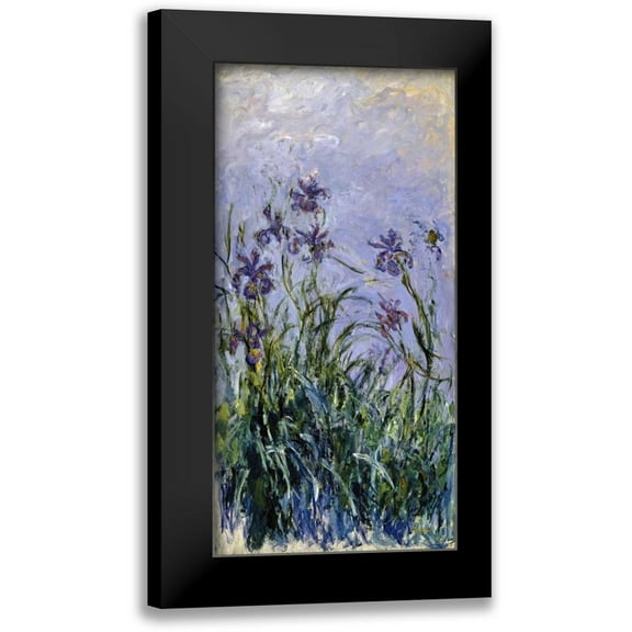 Monet, Claude 9x14 Black Modern Framed Museum Art Print Titled - Iris mauves