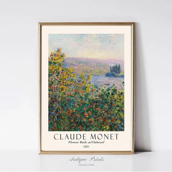 Monet, Claude Monet, Spring Monet Floral Wall Art, Vintage Impressionism Art, Monet Exhibition Poster,, Unframed Canvas Size 16x24