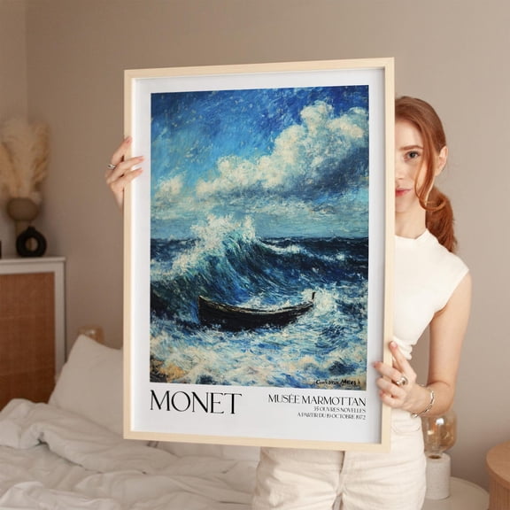 Monet Exhibition Print Poster, Vintage Monet Floral Decor, Claude Monet Art Poster UNFRAMED Poster, Wall Art for Decor, Present, 8x12