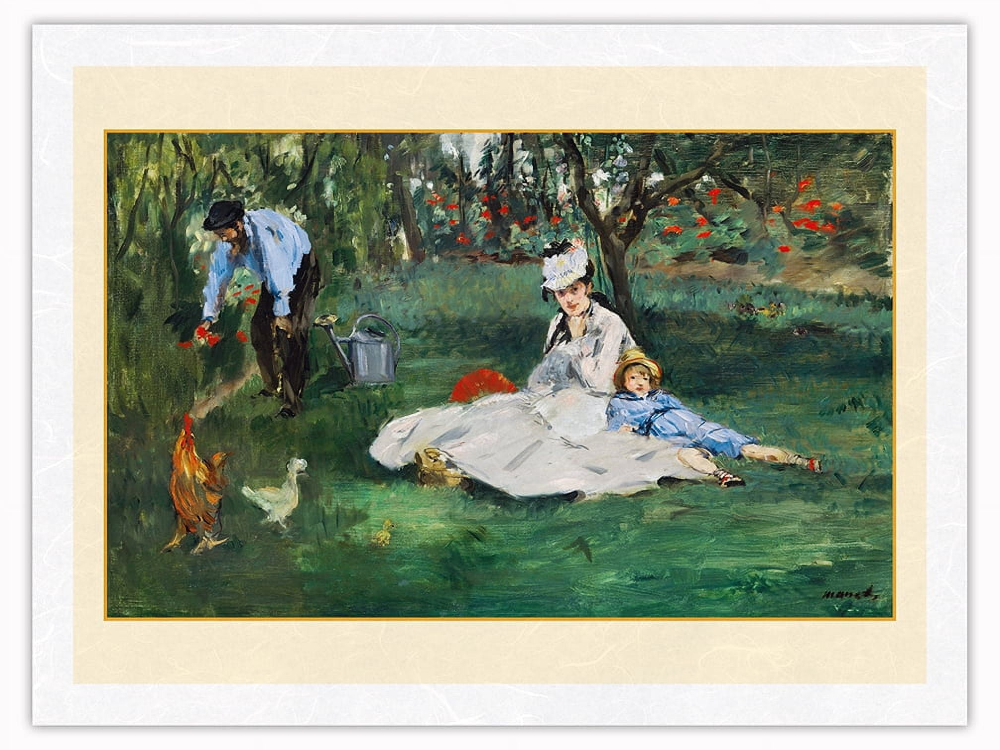 The Monet Family in Their Garden at Argenteuil France - From an