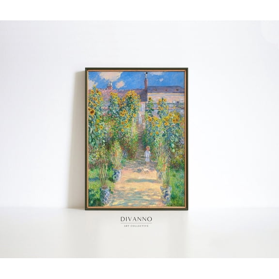 Monet Flower Garden Cottage Summer Unframed Paper Print