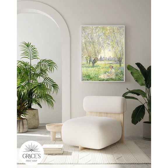 Monet Garden Landscape Print, Unframed Paper Poster 8x10in