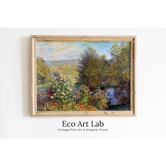 Monet Garden Landscape Print, Unframed Paper Poster 8x10in