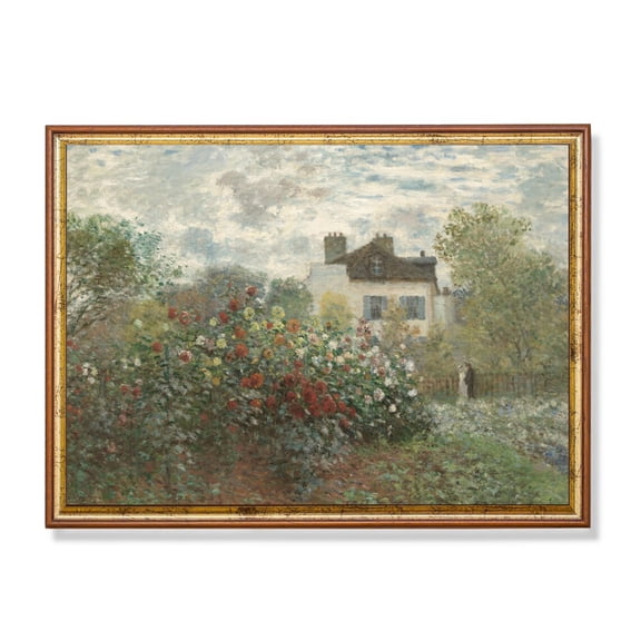 Monet Garden Print Poster Vintage Impressionist Dahlias, Size 24x36 UNFFRAMED F03.1.7l652