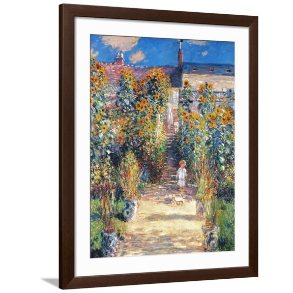Monet: Garden/Vetheuil Framed Giclee Print by Claude Monet, 24" x 32", Sold by Art.com