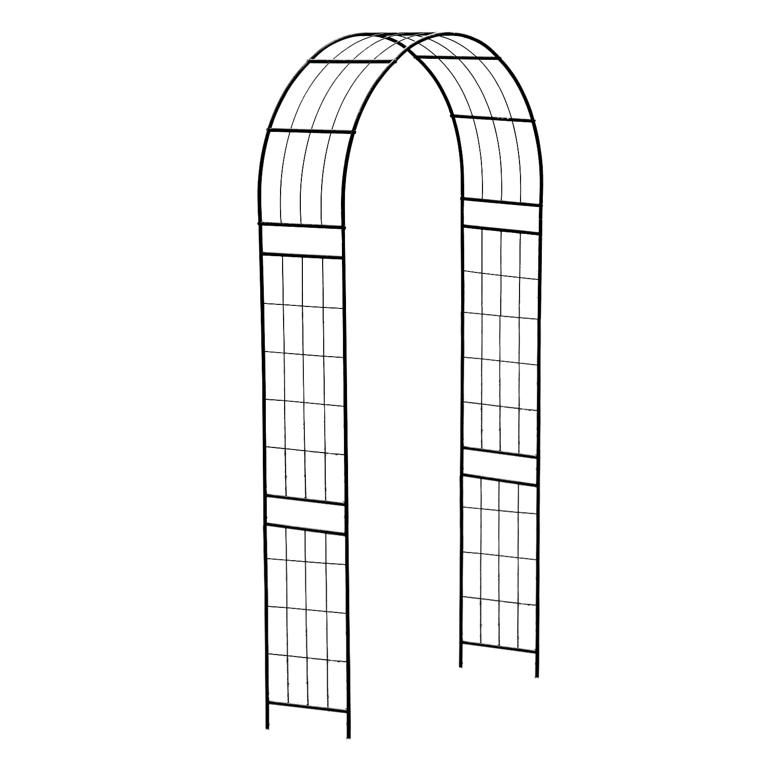 Monet Black Metal Garden Arch for Vining Plants