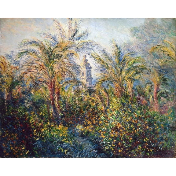 Monet "Garden in Bordighera, Impression of Morning" (1884) Glossy Poster