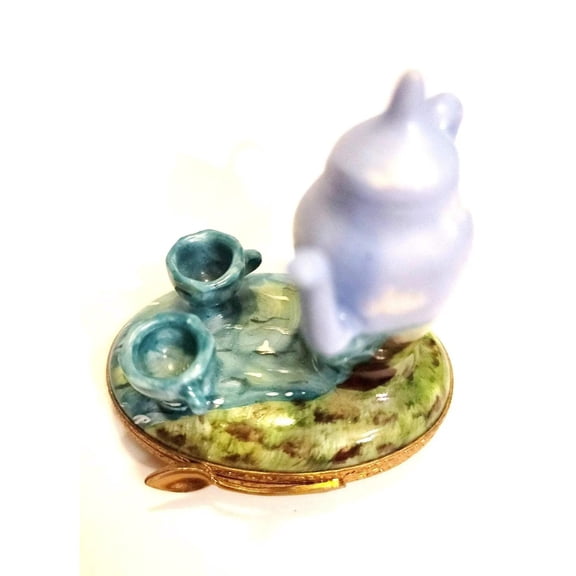 Monet Giverny Teapot Set for Tea Lovers Limoges Box Porcelain Figurine