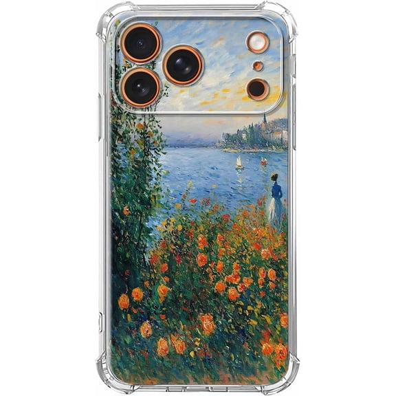 Monet Impressionist Landscape Case for iPhone 17 Pro Max, Vintage Impressionist Art, Unique Soft TPU Bumper Case Compatible for iPhone 17 Pro Max