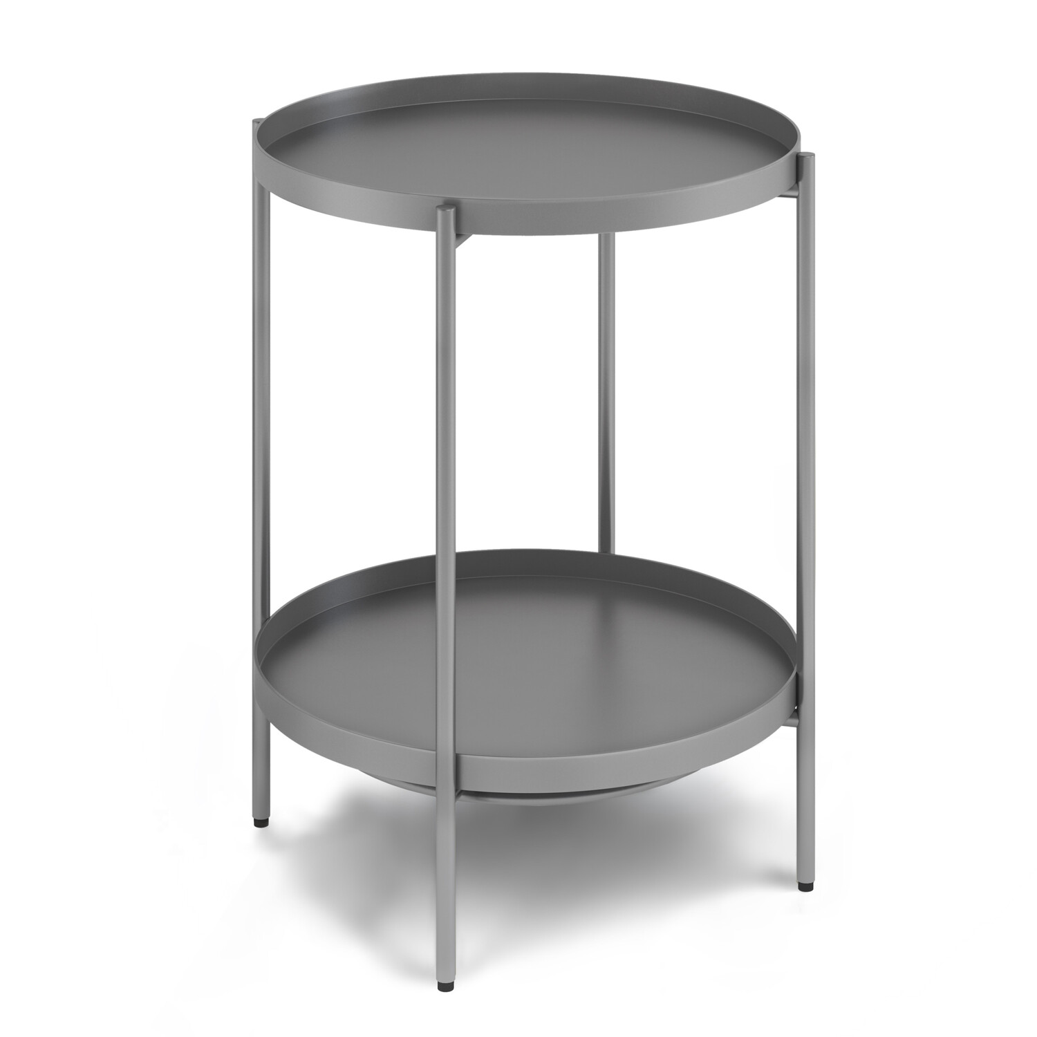Industrial 17 inch Wide Metal Metal End Table in Storm Grey