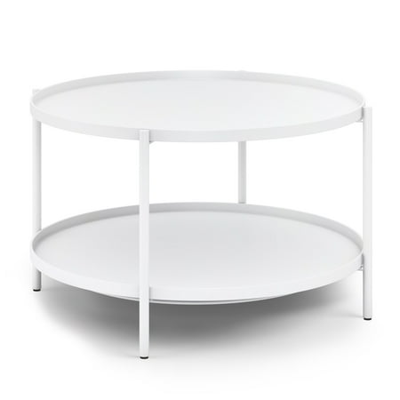 Simpli Home - Monet Metal Coffee Table - White