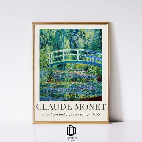 Monet Japanese Bridge Garden Print, Unframed Paper Poster 8x10in