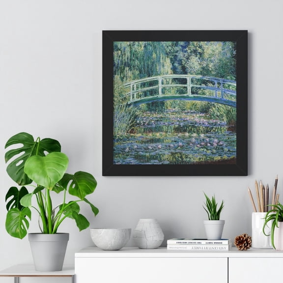 Monet Japanese Bridge Poster Art Reproduction Impressionist Print, Unframed Paper Poster 8x10in
