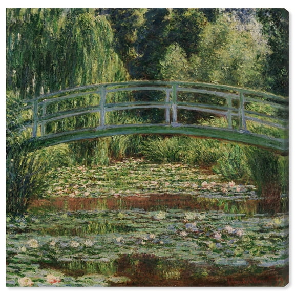 Monet - The Japanese Footbridge And The Water Lily Pool Giverny Impressionism Wall Art /Monet And Van Gogh Inspired Art Canvas Wall Art by Art Remedy, Gallery Wrapped, 16" x 16"