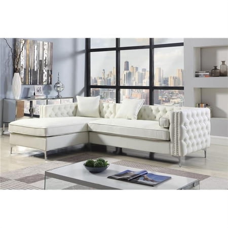 Monet Left Hand Facing Sectional Sofa L Shape - Cream