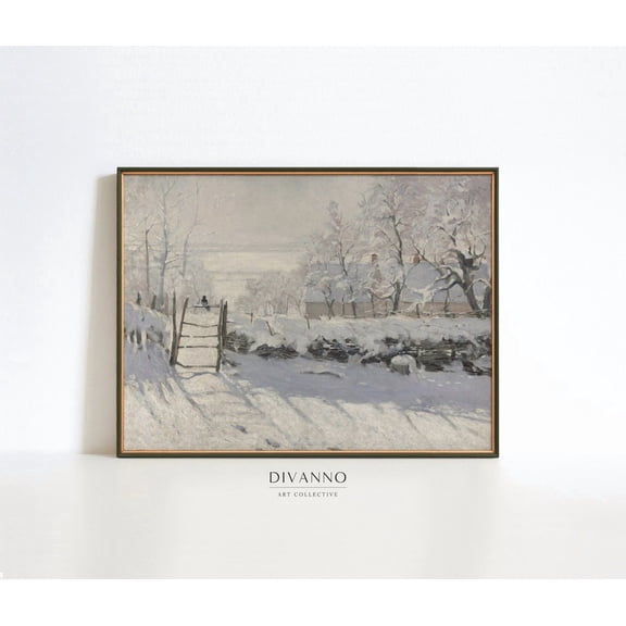 Monet Magpie Snowy Country Unframed Paper Print