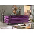 thumbnail image 1 of Monet Modern Contemporary Velvet Button Tufted Metal Leg Sofa, Purple, 1 of 1