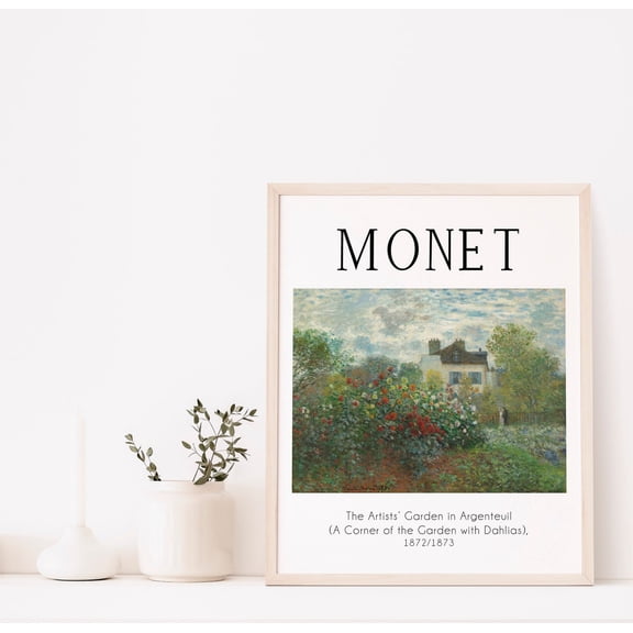 Monet Poster, The Artists' Garden, Claude Monet Art Poster, Museum Poster, Gallery Poster, High Quality Poster, Vintage, Unframed Poster Size 12x18